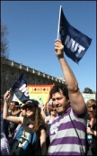 Streikaktion der NUT zusammen mit dem Verband der HochschuldozentInne am 28. März 2012 in London; Foto: Senan